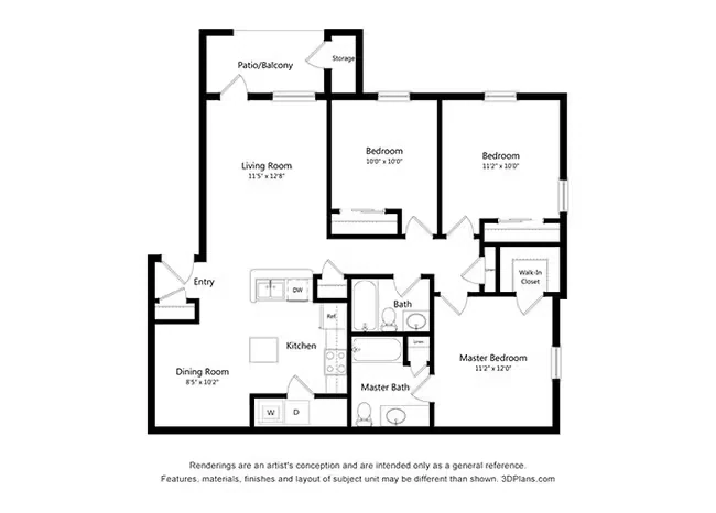 Three Bedroom (A) 0837 floor plan